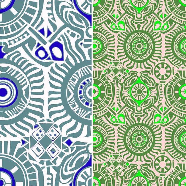 PSD una serie di motivi geometrici colorati con uno sfondo blu e verde