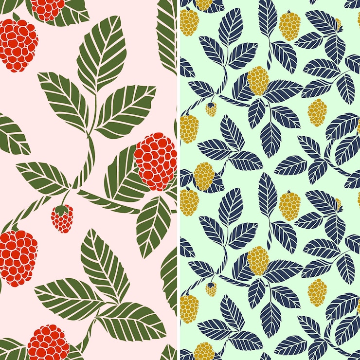 PSD a set of colorful paper cut out patterns with berries and berries