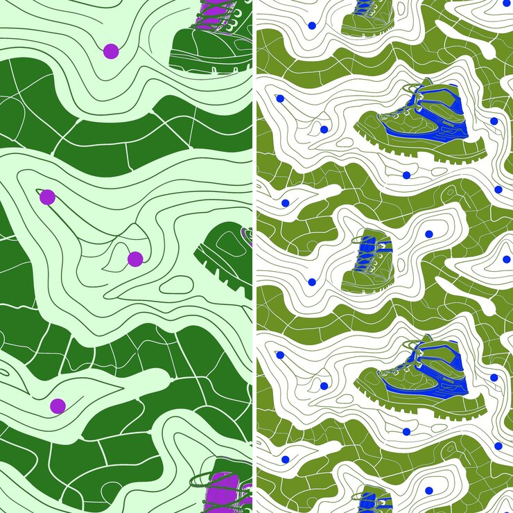 PSD a set of colorful patterns with a bird and a bird on the top