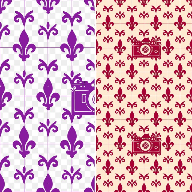 PSD a set of colorful tiles with purple and pink flowers