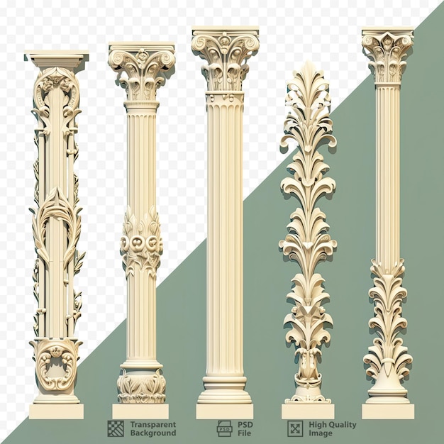 PSD a set of columns with the words 