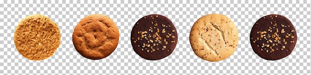 PSD set of cookies isolated on transparent background png psd