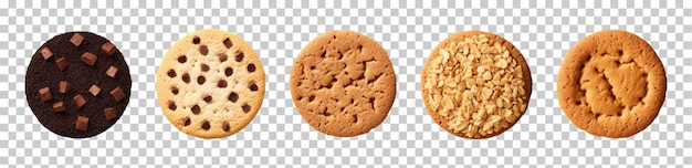 Set of cookies isolated on transparent background png psd