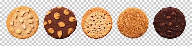 PSD set of cookies isolated on transparent background png psd