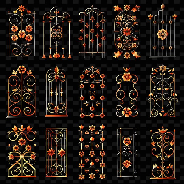 PSD a set of decorative doors and the design of a gate