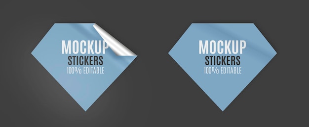 PSD set diamantstickers mockup