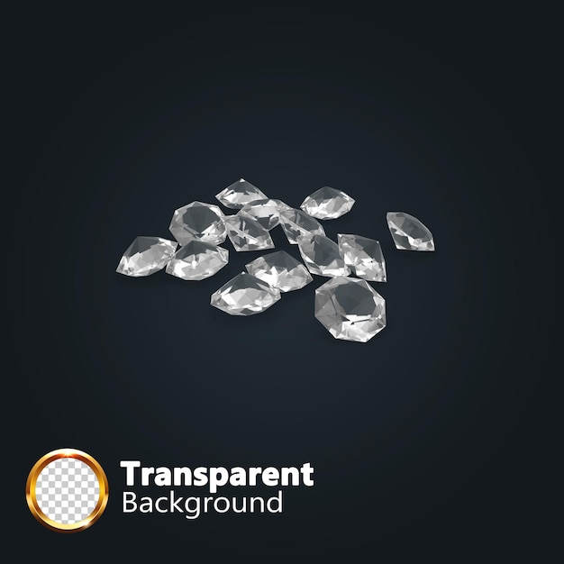 PSD set of diamonds on transparent background