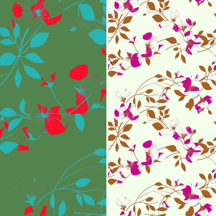 PSD a set of different designs with different flowers and leaves