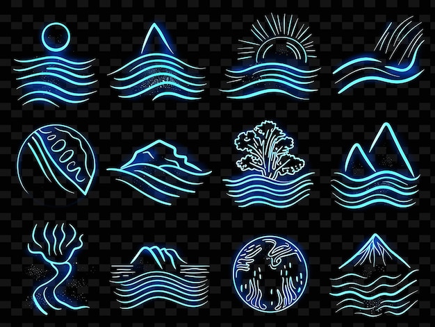 Una serie di immagini diverse dell'oceano e del sole