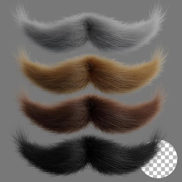 PSD a set of different moustaches with a white circle in the middle