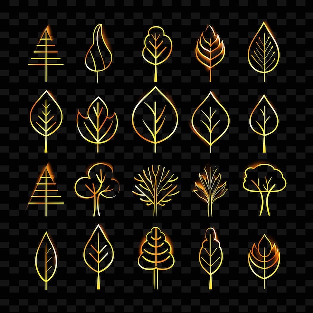 A set of different patterns for the trees