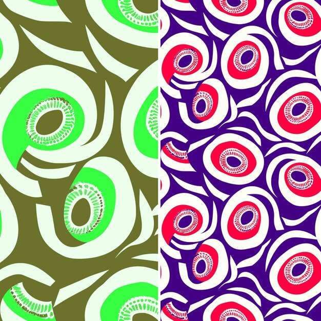 PSD a set of different patterns with circles and a green and purple background