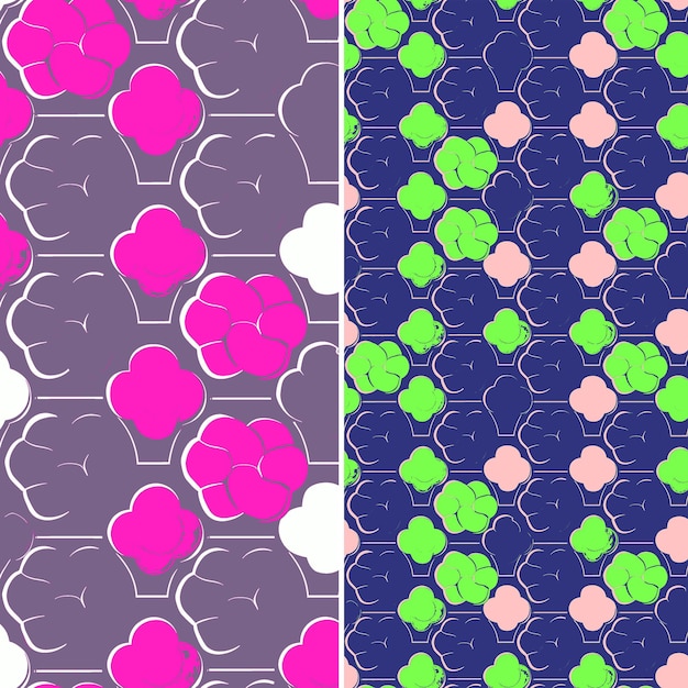 A set of different patterns with different colors and shapes