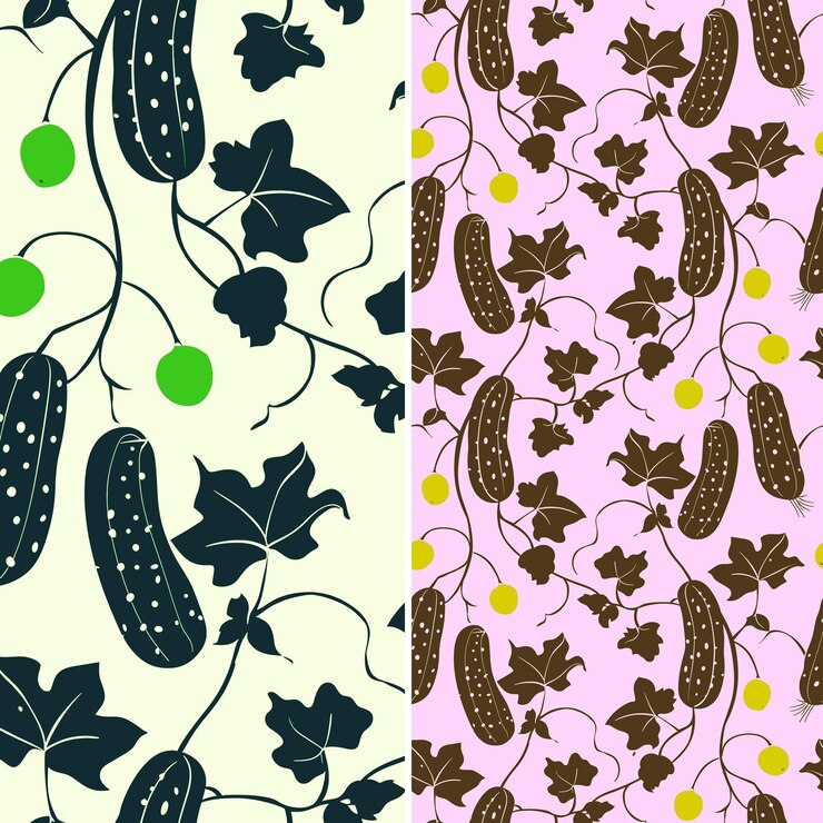 PSD a set of different patterns with fruits and berries
