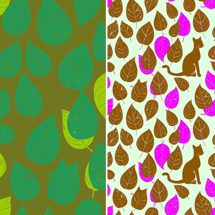 PSD a set of different patterns with leaves and a monkey