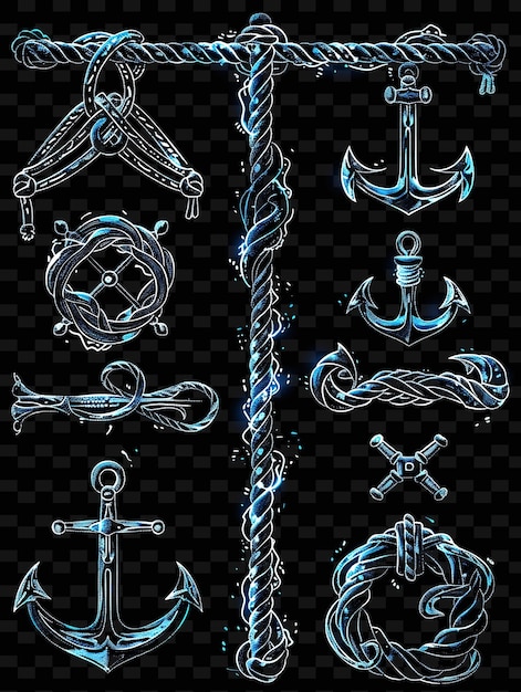 PSD a set of different symbols for the ship and anchor