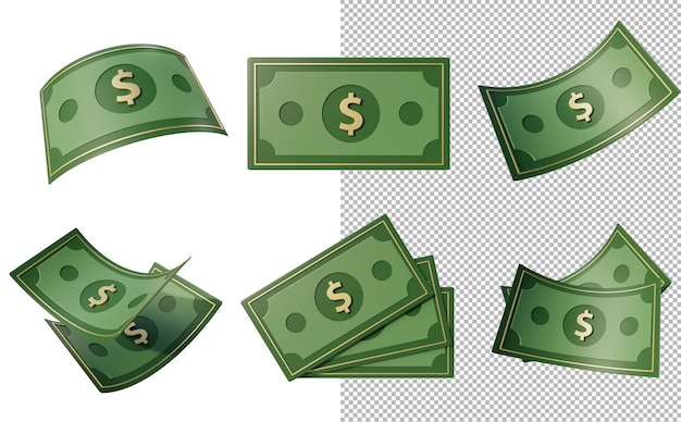 A set of dollar bills with a dollar sign