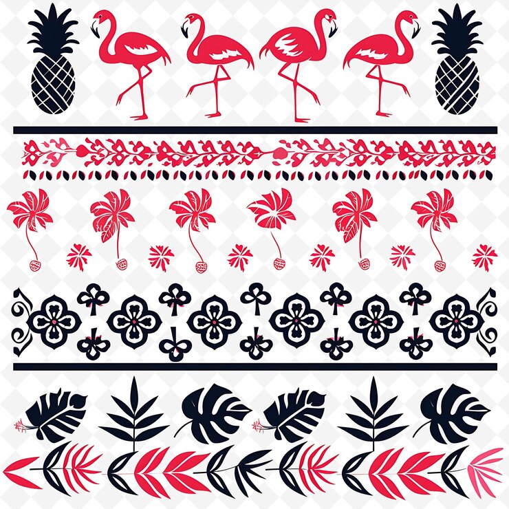 PSD a set of drawings of flamingos and a flamingo