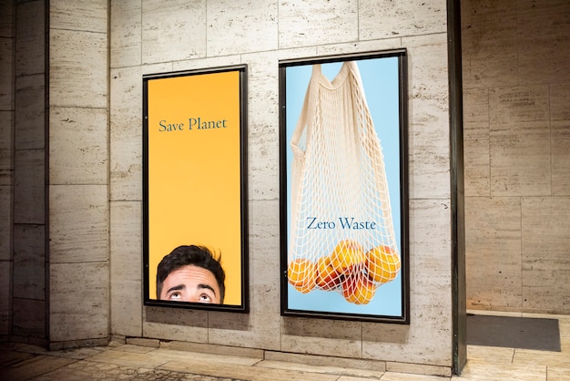 Set of ecological billboards