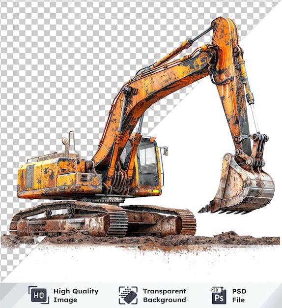 PSD set of excavator isolated on transparent background less than 100 characters