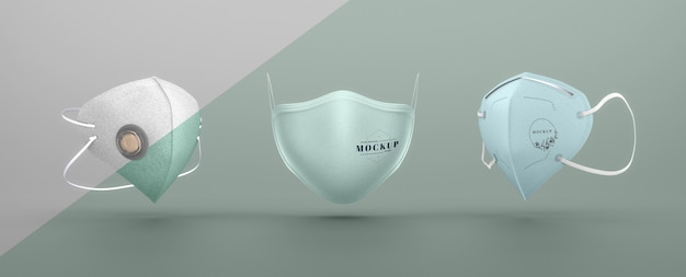 Set of face masks mock-up