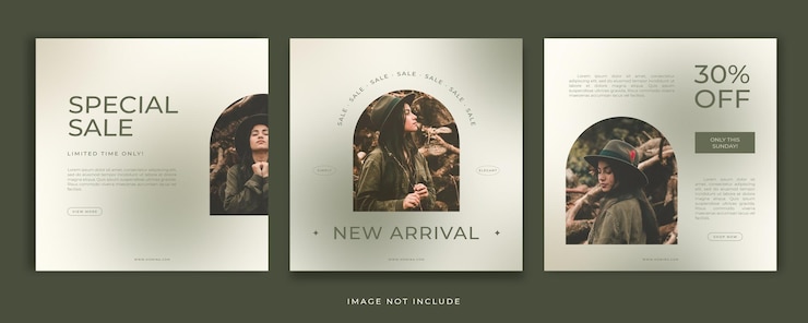 Set of fashion social media instagram post template