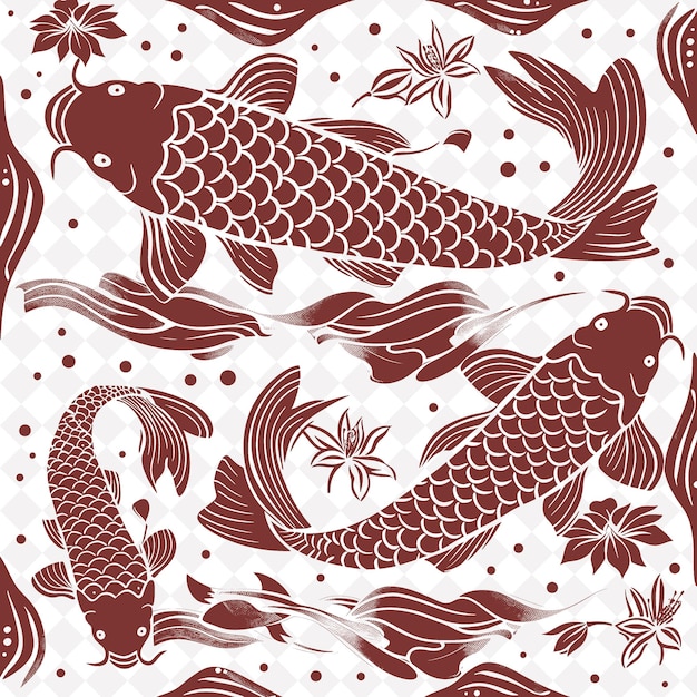 PSD a set of fish with a pattern of fish