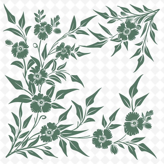 PSD a set of floral designs for a background