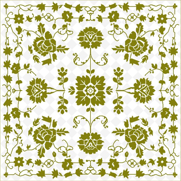 PSD a set of floral patterns