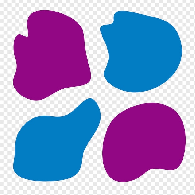 set of fluid shape template transparent blue purple design colour abstract fluid element