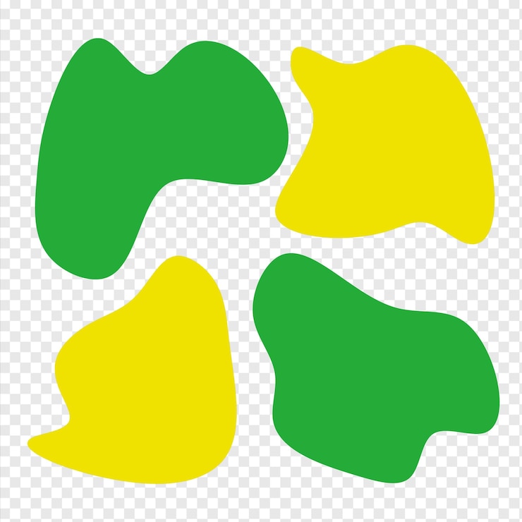 PSD set of fluid shape template transparent yellow green design colour abstract fluid element