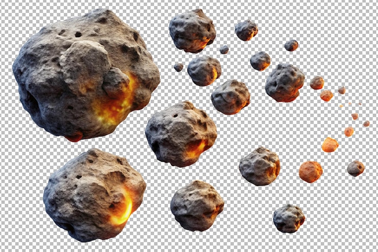 PSD set of flying asteroid approaches earth with high velocity impact