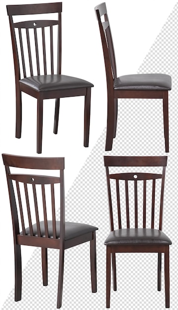 PSD a set of four chairs with one that says'the one on it '