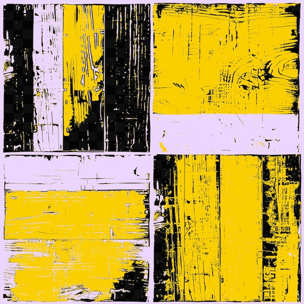 PSD a set of four different squares with a yellow and white stripe