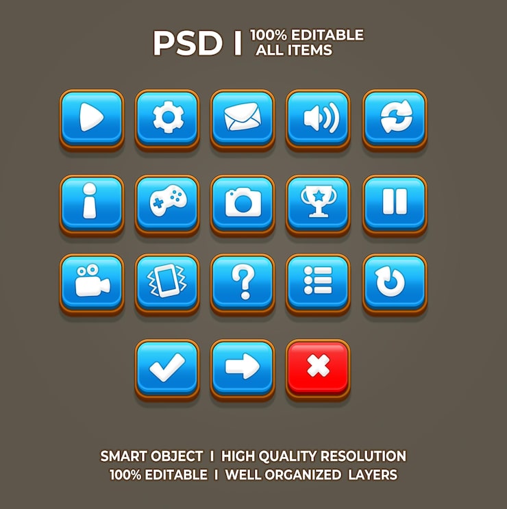 PSD 游戏 ui 游戏 ui 集合游戏 ui 按钮游戏按钮游戏 ui psd游戏 ui 模板游戏图标