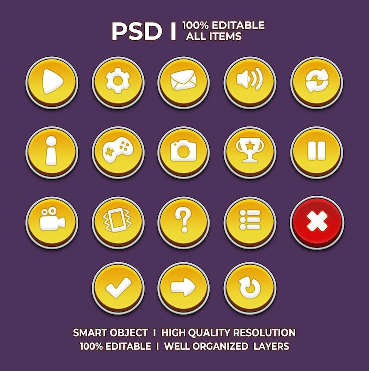 PSD 游戏 ui 游戏 ui 集合游戏 ui 按钮游戏按钮游戏 ui psd游戏 ui 模板游戏图标