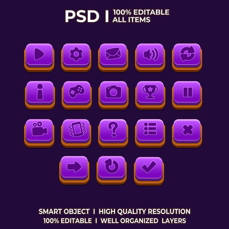 PSD 게임 ui 설정 게임 ui 버튼 게임 버튼 게임 ui psd 게임 ui 템플릿 게임 아이콘