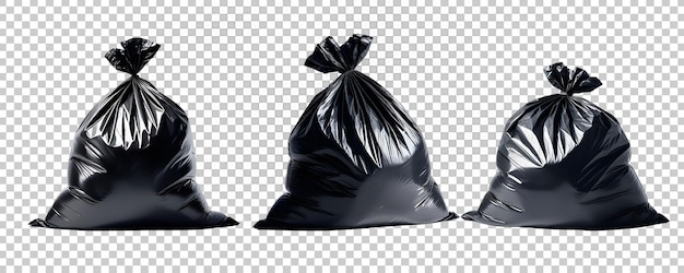 PSD set of garbage bags isolated on transparent background 3d rendering