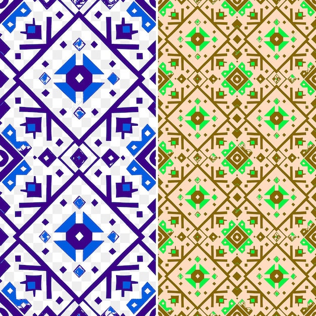 PSD a set of geometric patterns with a pattern of flowers