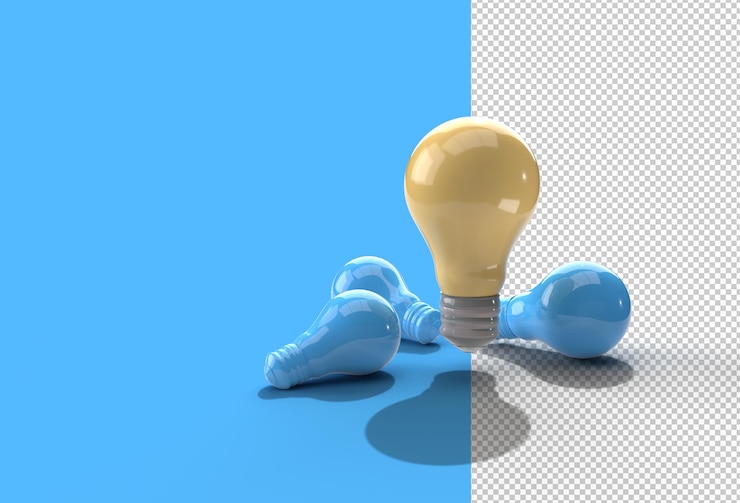PSD set gloeilamp transparant psd-bestand.