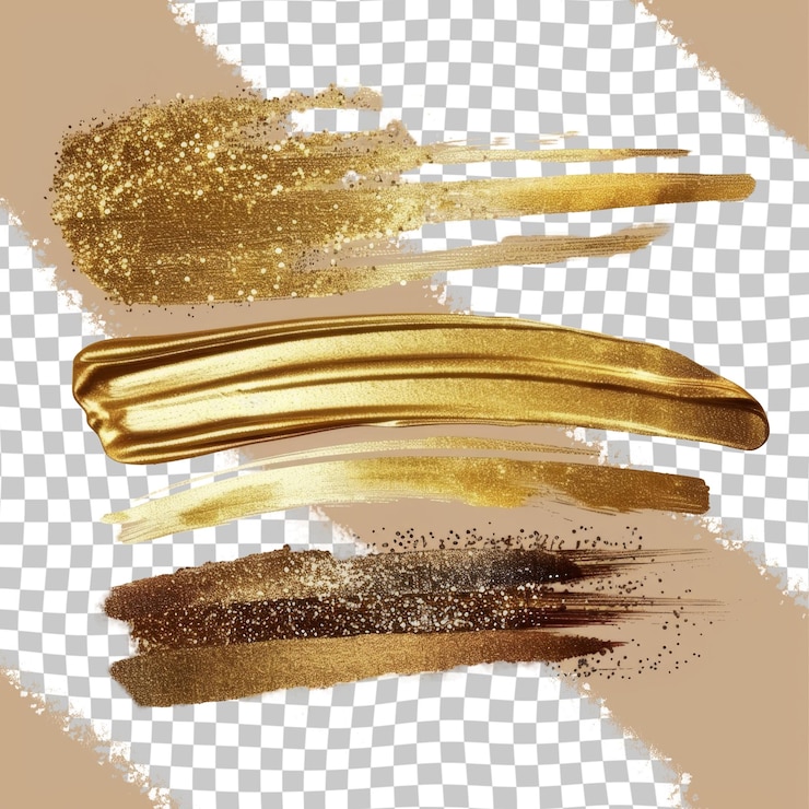 PSD a set of gold glitters and gold glitters