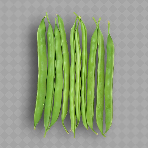 PSD a set of green beans on a transparent background