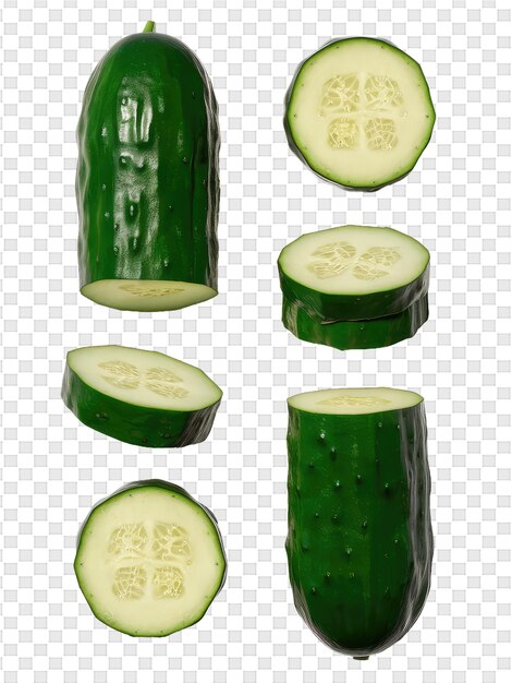 A set of green cucumber slices with the words quot cucumber quot on the bottom