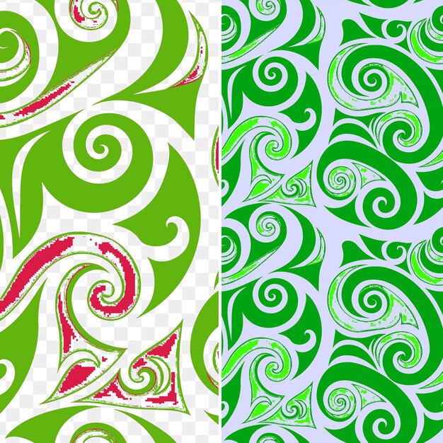 PSD a set of green and white designs with the number 3 on them