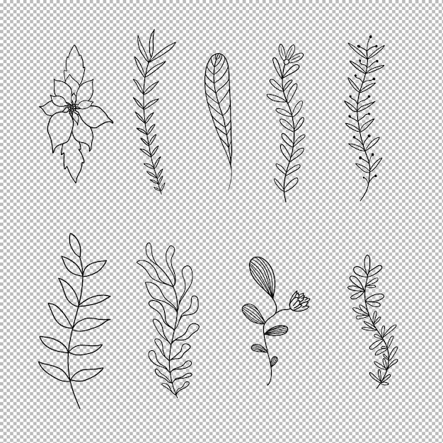 PSD set of hand drawn objects