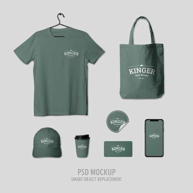 PSD set huisstijl mockup sjabloon