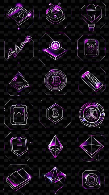 PSD set of the icons for the game of light