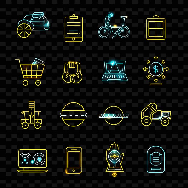 Una serie di icone per il carrello della spesa
