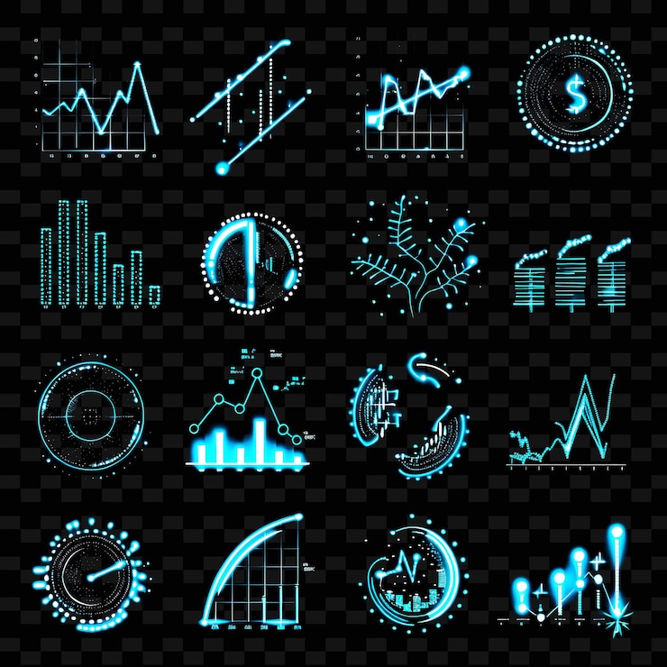 PSD a set of icons with arrows and arrows on a black background