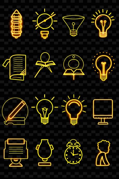 PSD a set of icons with a light bulb and a light bulb